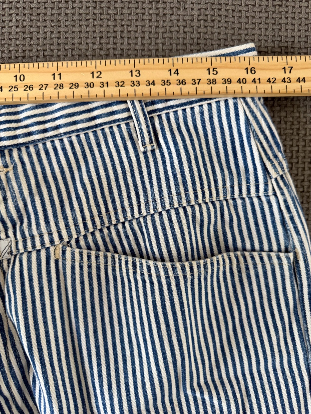 Marithe Francois Girbaud Pinstripe Denim Shorts 33 Vintage Hickory Stripe Jorts - Picture 9 of 13